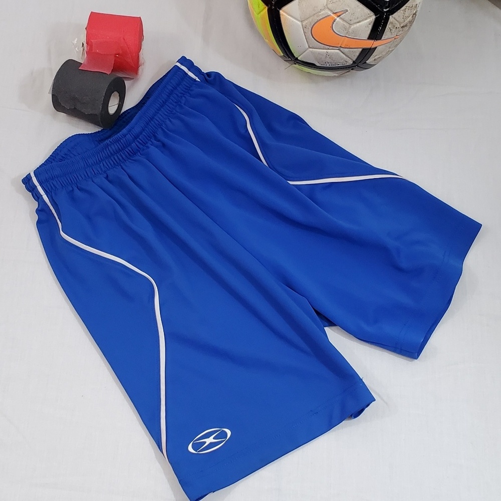 Blue & White Unisex Elastic Tie Waist XARA Shorts